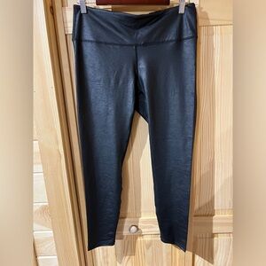 Unbranded Curvy Faux Leather Black Leggings Size 1X Pleather
